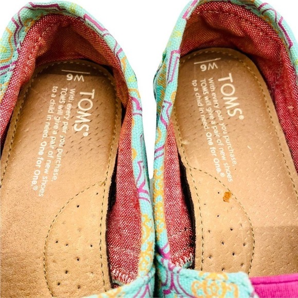 TOMS Women’s Sz 6 Aqua Moroccan Classic Alpargata Slip On Shoes - Picture 8 of 10